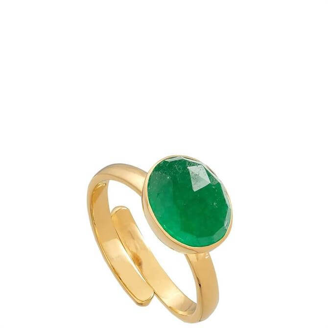 SVP Atomic Midi Emerald Quartz Gold Vermeil Adjustable Ring